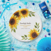 引っ越し祝いパーティーパーティーイエローブラウンヒマワリ白 ペーパープレート (パーティー)