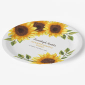 引っ越し祝いパーティーパーティーイエローブラウンヒマワリ白 ペーパープレート (アングル)