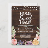 引っ越し祝いパーティーパーティーウッド素朴ニューホーム招待状 招待状 (正面)