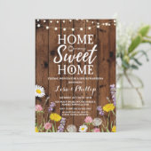 引っ越し祝いパーティーパーティーウッド鍵ホームスイートホーム招待状 招待状 (スタンド正面)