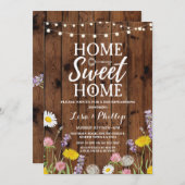 引っ越し祝いパーティーパーティーウッド鍵ホームスイートホーム招待状 招待状 (正面/裏面)