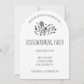 引っ越し祝いパーティーパーティーガーデンドアハンドドロードドードル 招待状 (裏面)