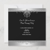 引っ越し祝いパーティーパーティーシャンデリアリッチシルバーブラック 招待状 (裏面)