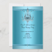 引っ越し祝いパーティーパーティーシャンデリアリッチティール(緑がかった色)ブルー 招待状 (裏面)