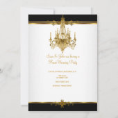 引っ越し祝いパーティーパーティーシャンデリアリッチ金ゴールドブラック 招待状 (裏面)
