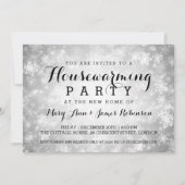 引っ越し祝いパーティーパーティーシルバーウィンターワンダーランド 招待状 (正面)