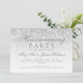 引っ越し祝いパーティーパーティーシルバースパークルライト 招待状 (スタンド正面)