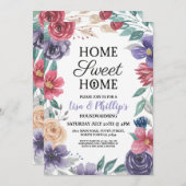 引っ越し祝いパーティーパーティージュエルフラワーズフローラニューホーム 招待状 (正面/裏面)