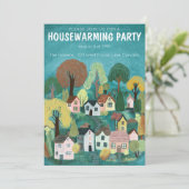 引っ越し祝いパーティーパーティースケッチキュートカントリービレッジ 招待状 (スタンド正面)