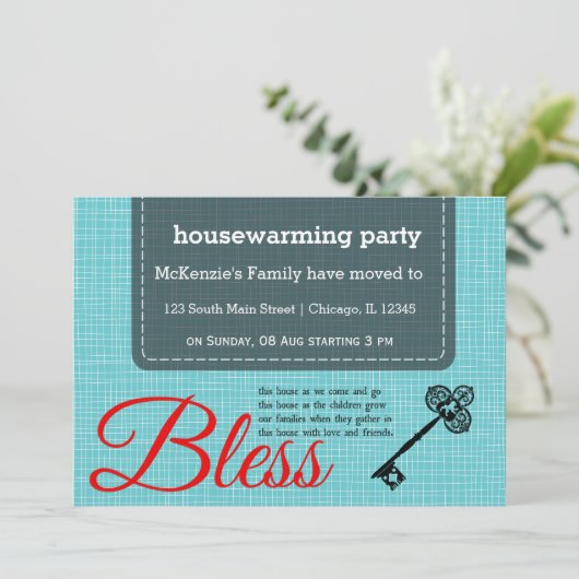 引っ越し祝いパーティーパーティータイポグラフィ 招待状 (スタンド正面)