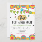 引っ越し祝いパーティーパーティータコバウトアニューホームフィエスタ 招待状 (正面)