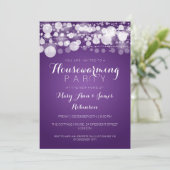 引っ越し祝いパーティーパーティードモダンット紫 招待状 (スタンド正面)