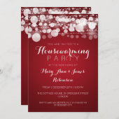 引っ越し祝いパーティーパーティードモダンット(赤) 招待状 (正面/裏面)