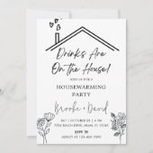 引っ越し祝いパーティーパーティードリンクが家にある 招待状 (正面)