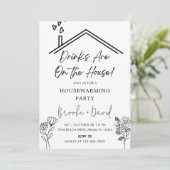 引っ越し祝いパーティーパーティードリンクが家にある 招待状 (スタンド正面)
