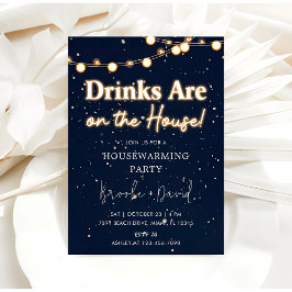引っ越し祝いパーティーパーティードリンクが家にある 招待状