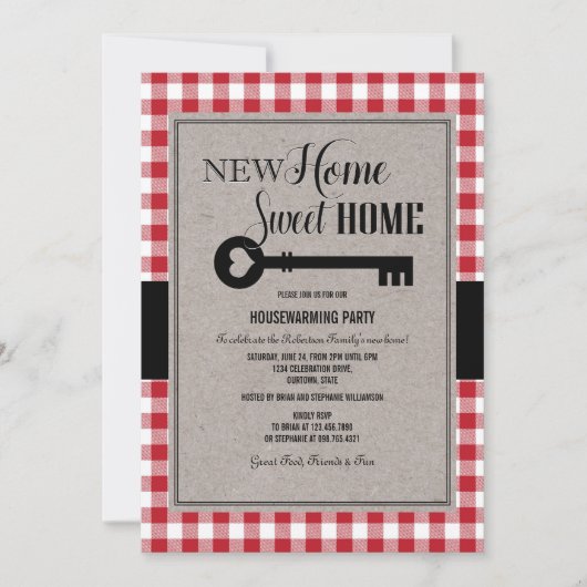 引っ越し祝いパーティーパーティーニューホームお祝い招待状 招待状 (正面)