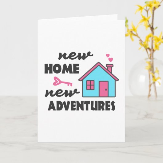 引っ越し祝いパーティーパーティーニューホームニューアドベンチャーズ カード (黄色い花)