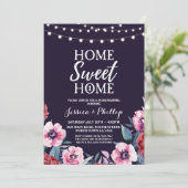 引っ越し祝いパーティーパーティーネイビーピンクニューホーム招待状 招待状 (スタンド正面)