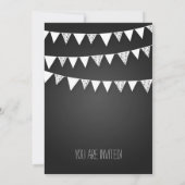 引っ越し祝いパーティーパーティーハートバンティンブラック 招待状 (裏面)