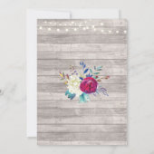 引っ越し祝いパーティーパーティーピンクフラワーズニューホームグレーウッド 招待状 (裏面)