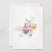 引っ越し祝いパーティーパーティーピンクフラワーズニューホームハウス 招待状 (裏面)