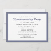 引っ越し祝いパーティーパーティーフォト招待状/青 招待状 (裏面)