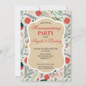 引っ越し祝いパーティーパーティーフローラルパターン招待状 招待状 (正面)