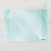 引っ越し祝いパーティーパーティーブルーグリーンウォーター葉カラー ポストカード (裏面)