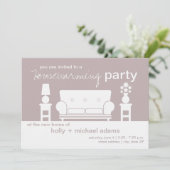 引っ越し祝いパーティーパーティーホワイトリビング 招待状 (スタンド正面)