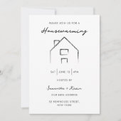 引っ越し祝いパーティーパーティーモダンミニマリストホーム 招待状 (正面)