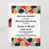 引っ越し祝いパーティーパーティーラスベガスカジノロイヤル招待状 招待状 (正面/裏面)