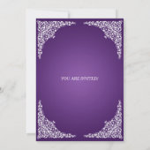 引っ越し祝いパーティーパーティーヴィンテージスワール紫 招待状 (裏面)