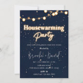 引っ越し祝いパーティーパーティーヴィンテージ白黒 招待状 (正面)