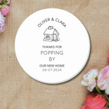 引っ越し祝いパーティーパーティー感謝していのラベルを付けるPopcornステッカー