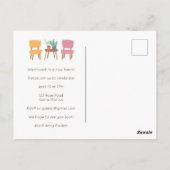 引っ越し祝いパーティーパーティー招待状かわいいリビングルームの棚 ポストカード (裏面)