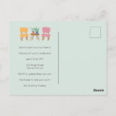 引っ越し祝いパーティーパーティー招待状かわいいリビングルームポストカー ポストカード (裏面)