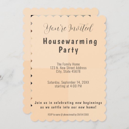 引っ越し祝いパーティーパーティー招待状と移動告知 案内状 (正面/裏面)