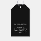 引っ越し祝いパーティーパーティー新しいホームアドレスブラック&ホワイト ギフトタグ (裏面)