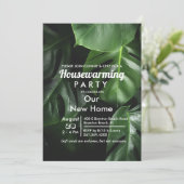 引っ越し祝いパーティーパーティー熱帯葉招待状 招待状 (スタンド正面)