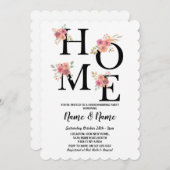 引っ越し祝いパーティーパーティー移動ホームフローラピンク 招待状 (正面/裏面)