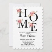 引っ越し祝いパーティーパーティー移動ホームフローラピンク 招待状 (正面)