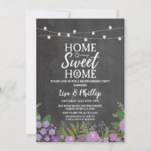 引っ越し祝いパーティーパーティー素朴フローラチョーク鍵招待状 招待状 (正面)