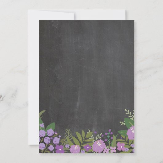 引っ越し祝いパーティーパーティー素朴フローラチョーク鍵招待状 招待状 (裏面)