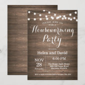 引っ越し祝いパーティーパーティー素朴ホームスイートホーム 招待状 (正面/裏面)