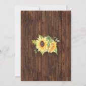 引っ越し祝いパーティーパーティー素朴木製ひまわり 招待状 (裏面)