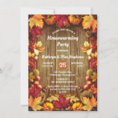 引っ越し祝いパーティーパーティー素朴- Woodsy紅葉 招待状 (正面)