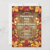 引っ越し祝いパーティーパーティー素朴- Woodsy紅葉I 招待状 (正面)