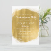 引っ越し祝いパーティーパーティー金ゴールドルック 招待状 (スタンド正面)