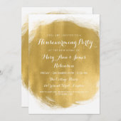 引っ越し祝いパーティーパーティー金ゴールドルック 招待状 (正面/裏面)